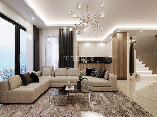 Flats in a Complex 400 M from the Sea in Alanya Antalya