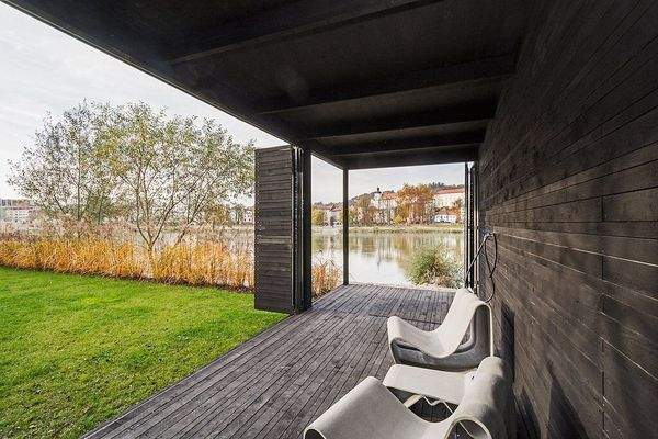 überdachter Freisitz Sauna