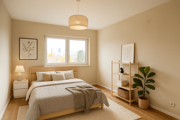 Schlafzimmer möbliert