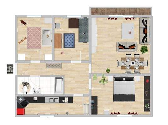 Grundriss 4 Zimmerwohnung Ueckermünde