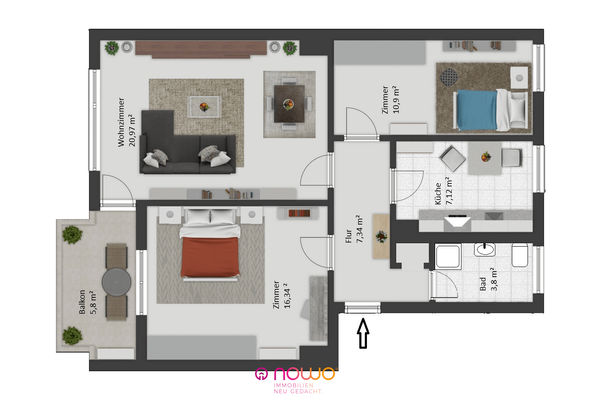 Grundriss Am Thie für Webexposé