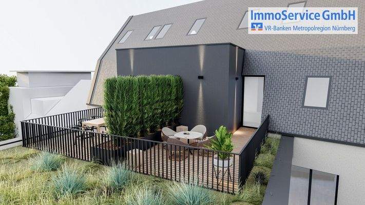 Visualisierung Tag Dachterrasse Penthouse-Maisonette