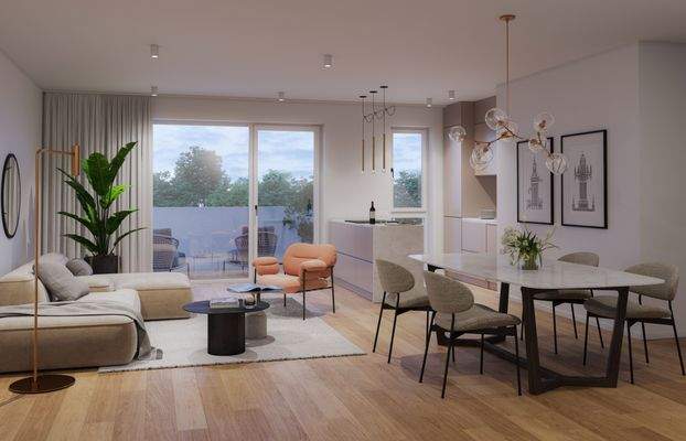 Visualisierung Wohen, Essen, Kochen Abenddämmerung