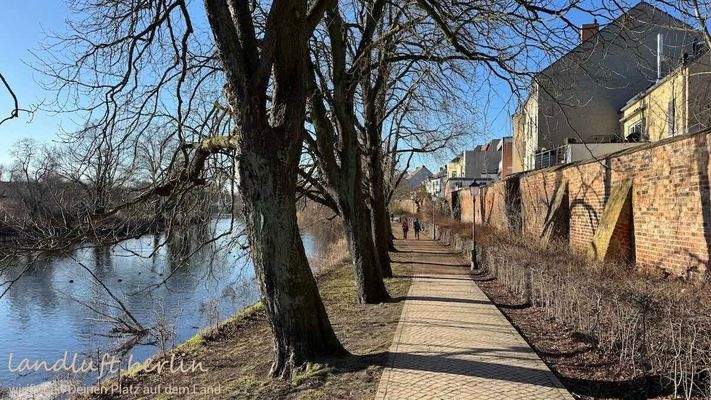 Weg an der Stadtmauer - dahinter steht das Haus.jp