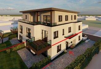 Seitenansicht mit eigenem Eingang, Terrasse und Grundstück