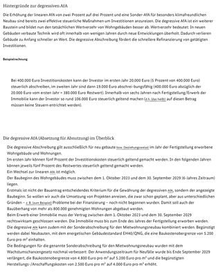 Erklärung degressive AfA
