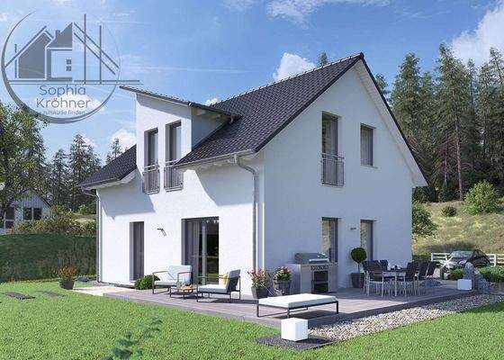 Haus mit Sonderanbauteilen