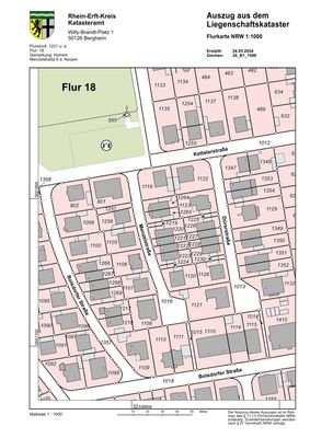 Flurkarte Menzelstraße 6a, 50169 Kerpen