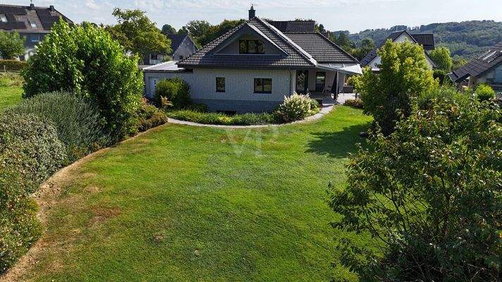 Vogelperspektive mit Gartenausschnitt