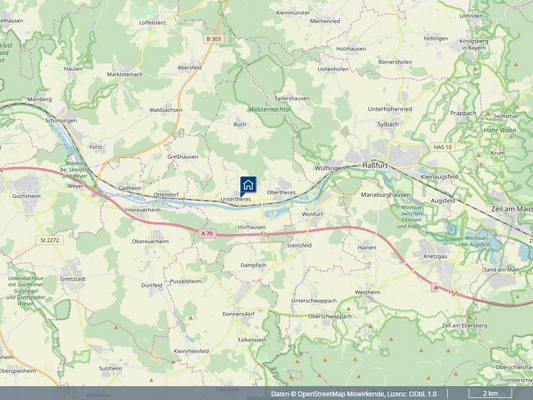 Lagehinweis - Nähe A70 zwischen Schweinfurt und Bamberg
