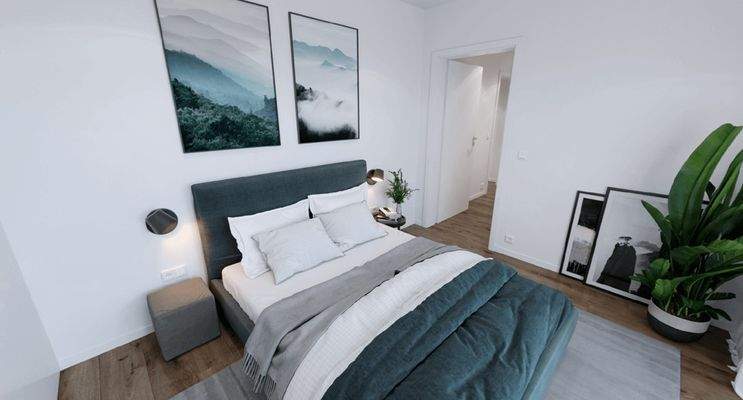 Ruhige Schlafzimmer mit Naturakzenten