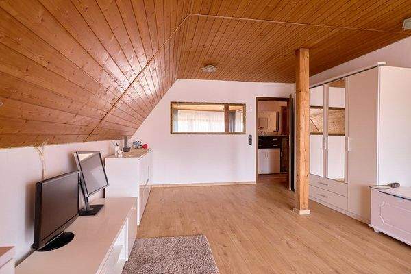 Blick in den Wohnbereich im Obergeschoss