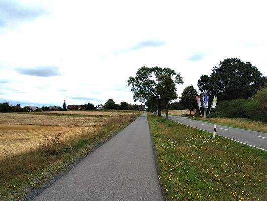 Blick am Grundstück nach Norden zur Stadt Neustadt