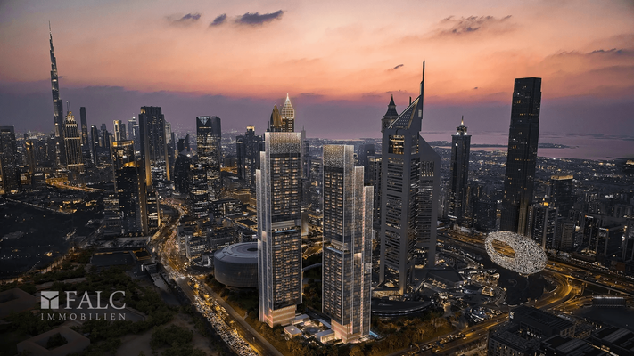 Objekt abends mit Umgebung