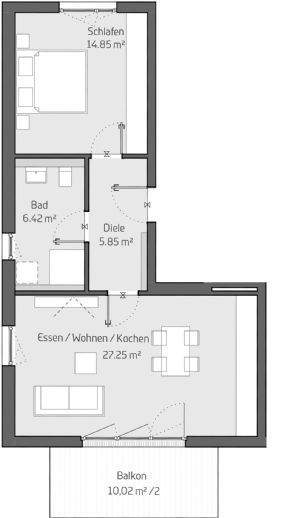 Gemütliche 2-Zimmer-Wohnung mit moderner Einbauküche - Photo 2