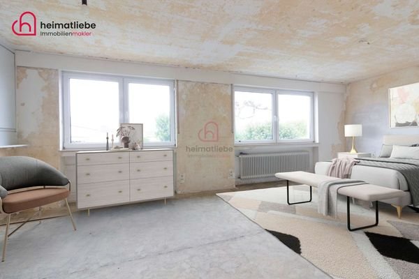 Schlafzimmer möbliert