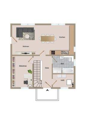 Grundriss-Skizze Erdgeschoss