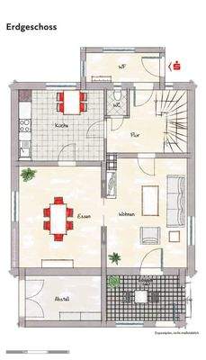 Grundriss Erdgeschoss, beispielhaft