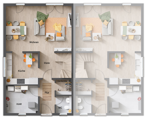 DHDuett125 - Grundriss Erdgeschoss links