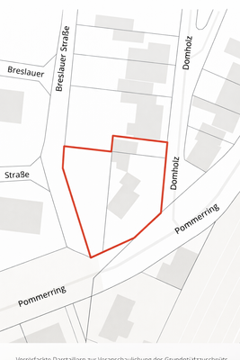Grundstückszuschnitt (schematische Darstellung)