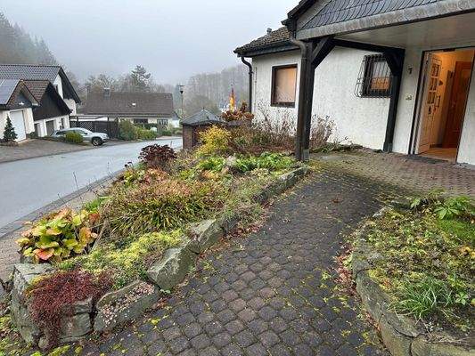 Vorgarten mit Eingang ins Haus