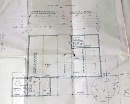 Plan Werkstatt mit Büro