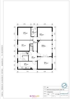 Grundriss 1.OG bemaßt