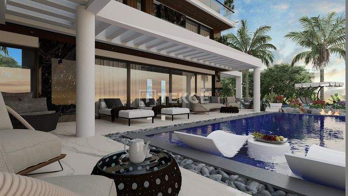 Detached Villa with Sea and Mountain View in Girne Edremit