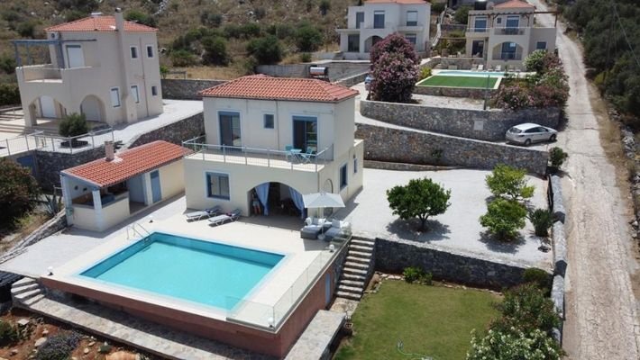 MIT VIDEO: Kreta, Kefalas: Schöne Villa mit Meerblick und privatem Pool zu verkaufen