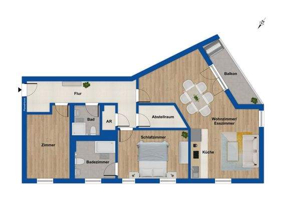 Grundriss Wohnung - 1. OG