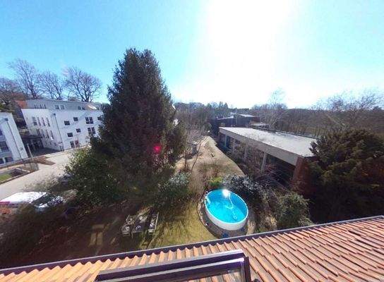 Blick aus Badezimmer Fenster