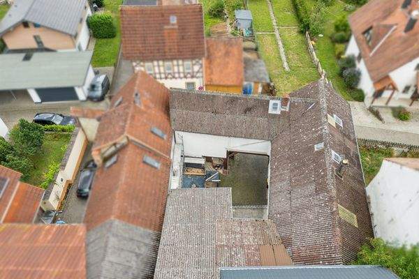 Dachflächen, Draufschau von oben 