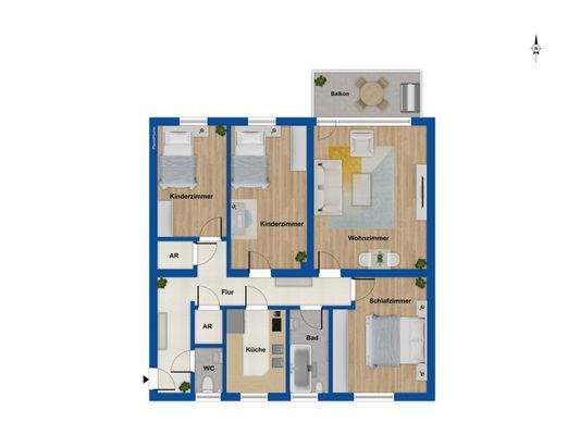 Grundriss Wohnung - 6. OG