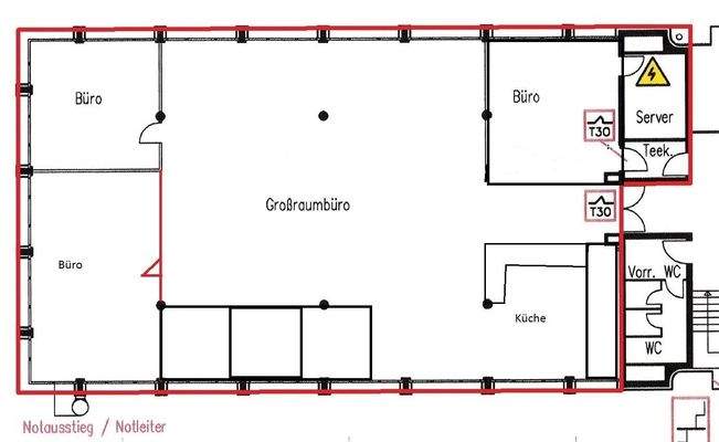 Grundriss Büro 1.OG West