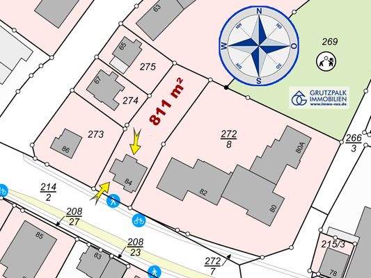 Haus in City auf 811 m² Grund