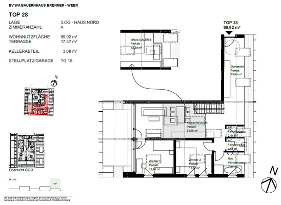 Verfügbare 4 Zimmer Wohnung mit Galerie Top 28