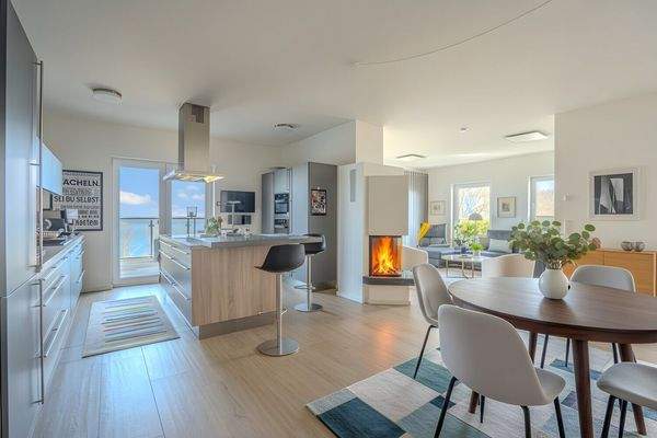 Wohnküche digital möbliert