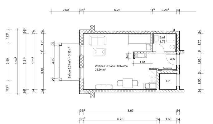 Grundriss WE 5 1. Obergeschoss