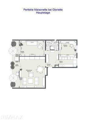 Plan 1. Etage, Eingang 2. Stock