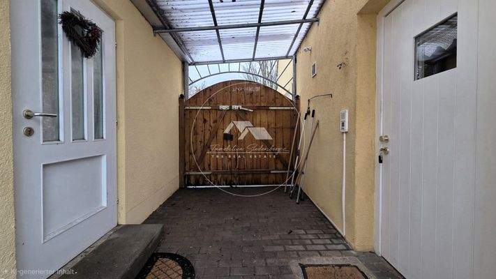 Übergang von der Garage zum Haus