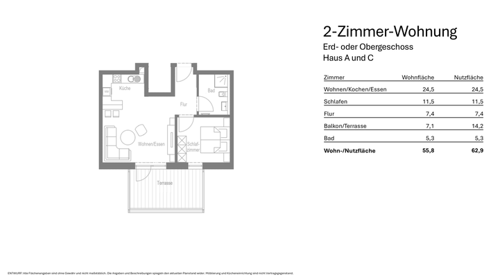 Grundriss 2-Zimmer-Wohnung