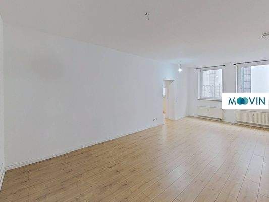 Ansicht IV: Wohn- und Esszimmer mit offenem Küchenbereich