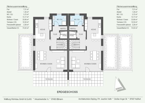 Grundriss EG mit offener Küche