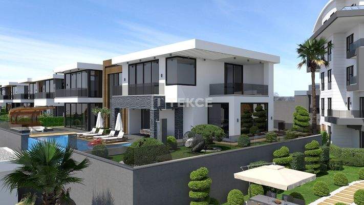 Stylish Sea View Villas with Pool in Alanya Kargıcak