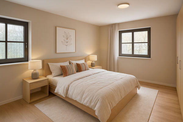 EG Schlafzimmer Einrichtungsbeispiel KI