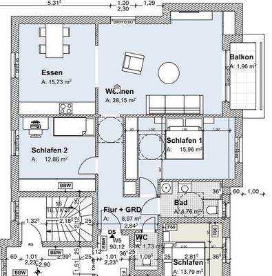 Wohnungsplan 1. OG Links