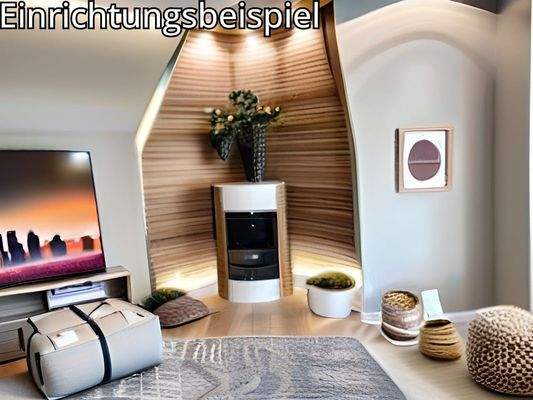 Wohnzimmer mit funktionierenden Kamin Einrichtungsbeispiel