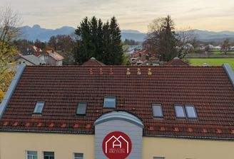 Außenansicht Dach mit Bergblick