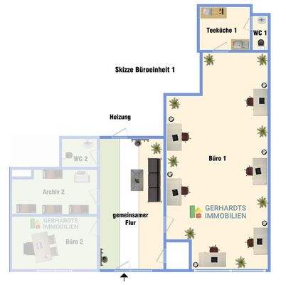 Grundriss-SKizze Einheit 1
