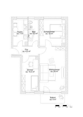 Grundriss möbeliert